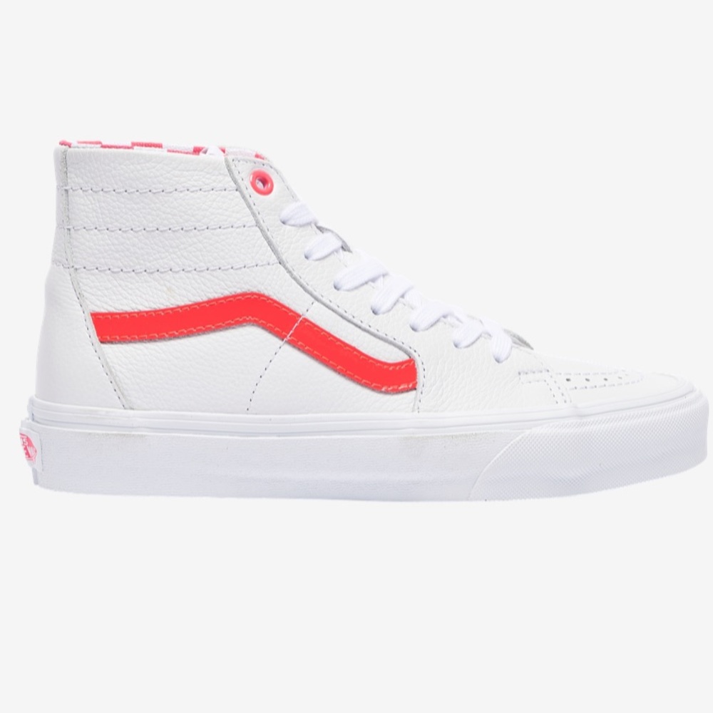 Vans SK8-Hi white with neon pink